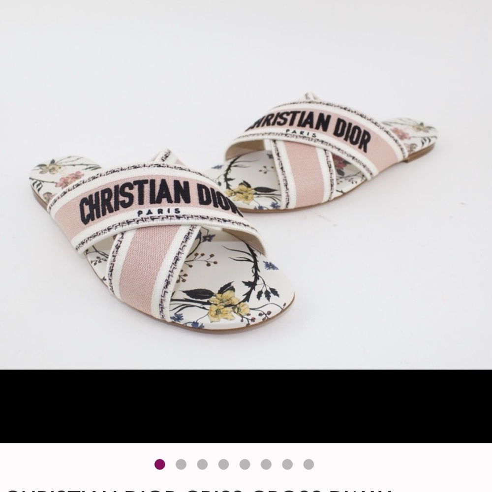 Dior Blush Pink Floral Slide Sandals